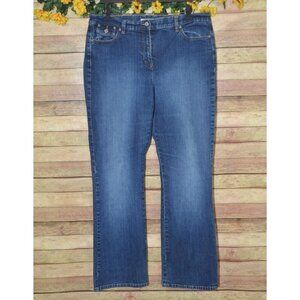Crazy Horse Liz Claiborne Jeans Stretch Denim Straight Leg Ladies 16 Medium Wash